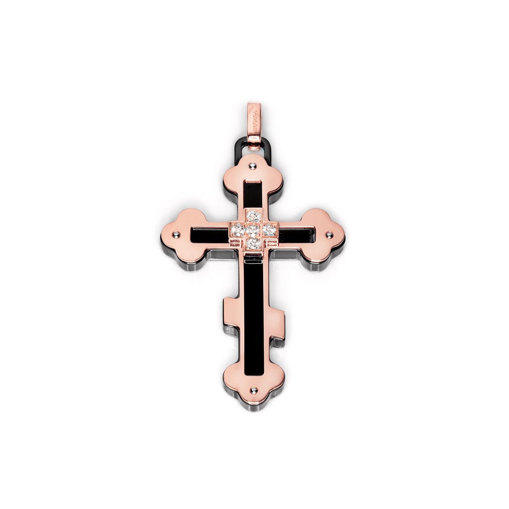 Кулон BARAKA CR221531RODN000020 (3.90g-0.20ct-7.20g) крест керамика