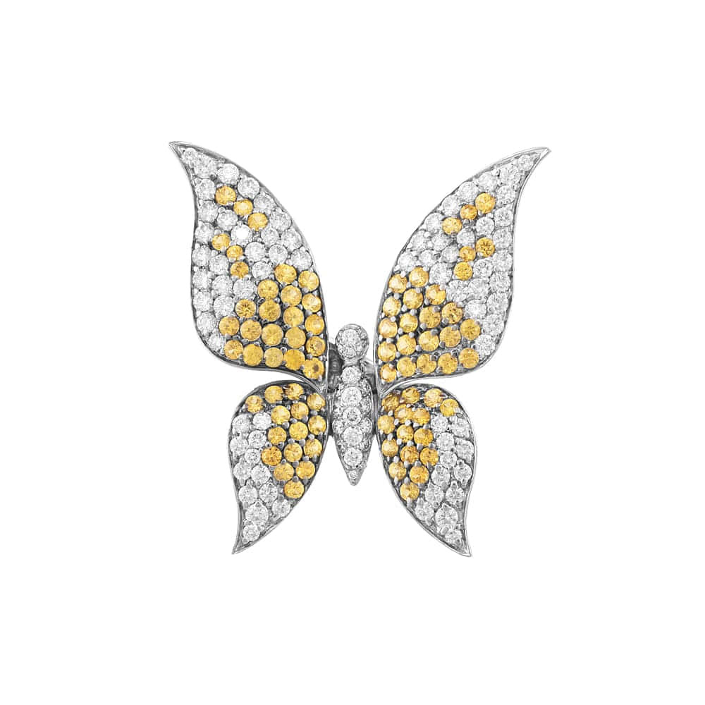 Кольцо AMBROSI 5234/ZY (22.43-4.77-S 5.70) Butterfly, сапфир желтый 17.00 - 3