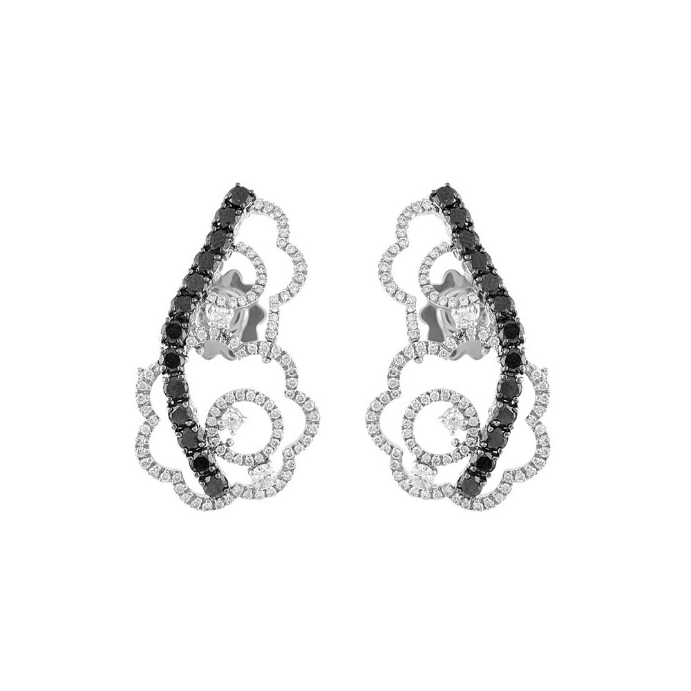 Сережки HAFNER 19635EA220 Pizzo (13.25-3.18) біл./чорн. діам.